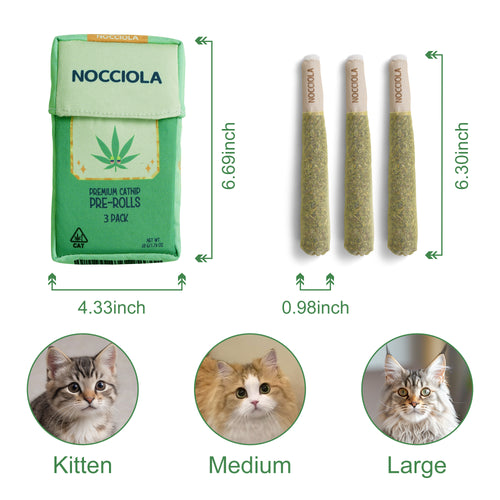 3 Pack Purr-re-roll 100% Pure Catnip Filled Cat Toys