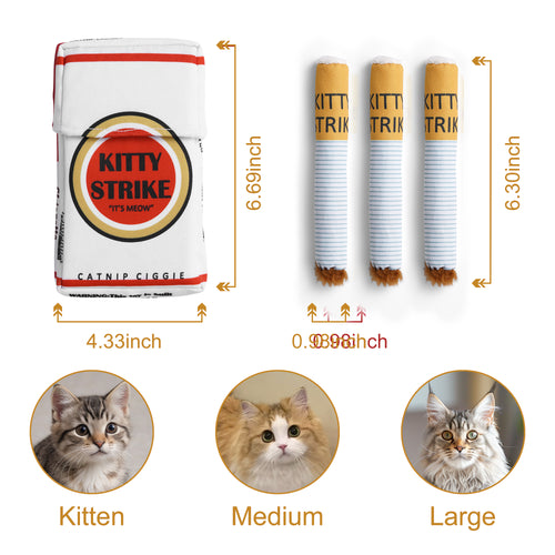 3 Pack Kitty Strike 100% Pure Catnip Filled Cat Toys