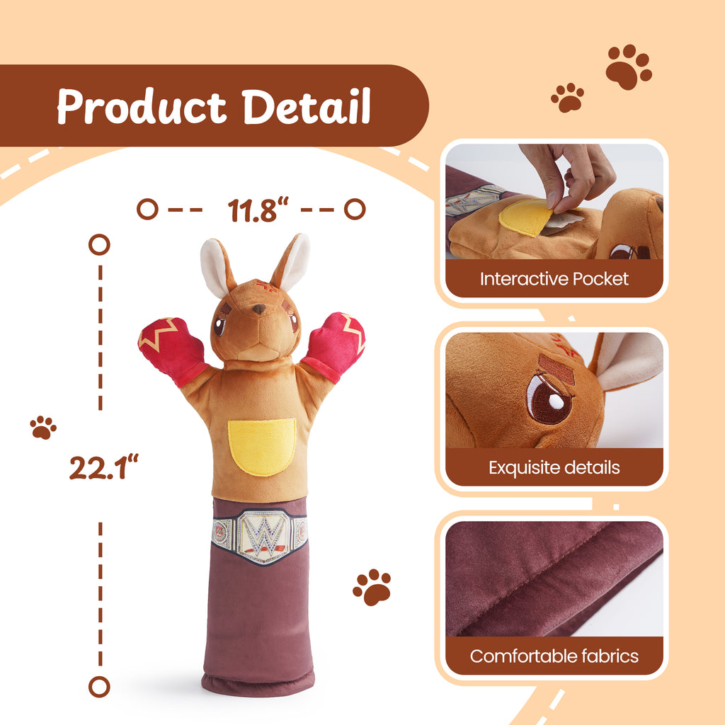 Rumble Roo Durable Cat Wrestling Puppet Glove with Catnip Pouches