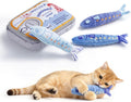 3 Pack Canned Sardines 100% Pure Catnip Filled Cat Toys with Can Pouch