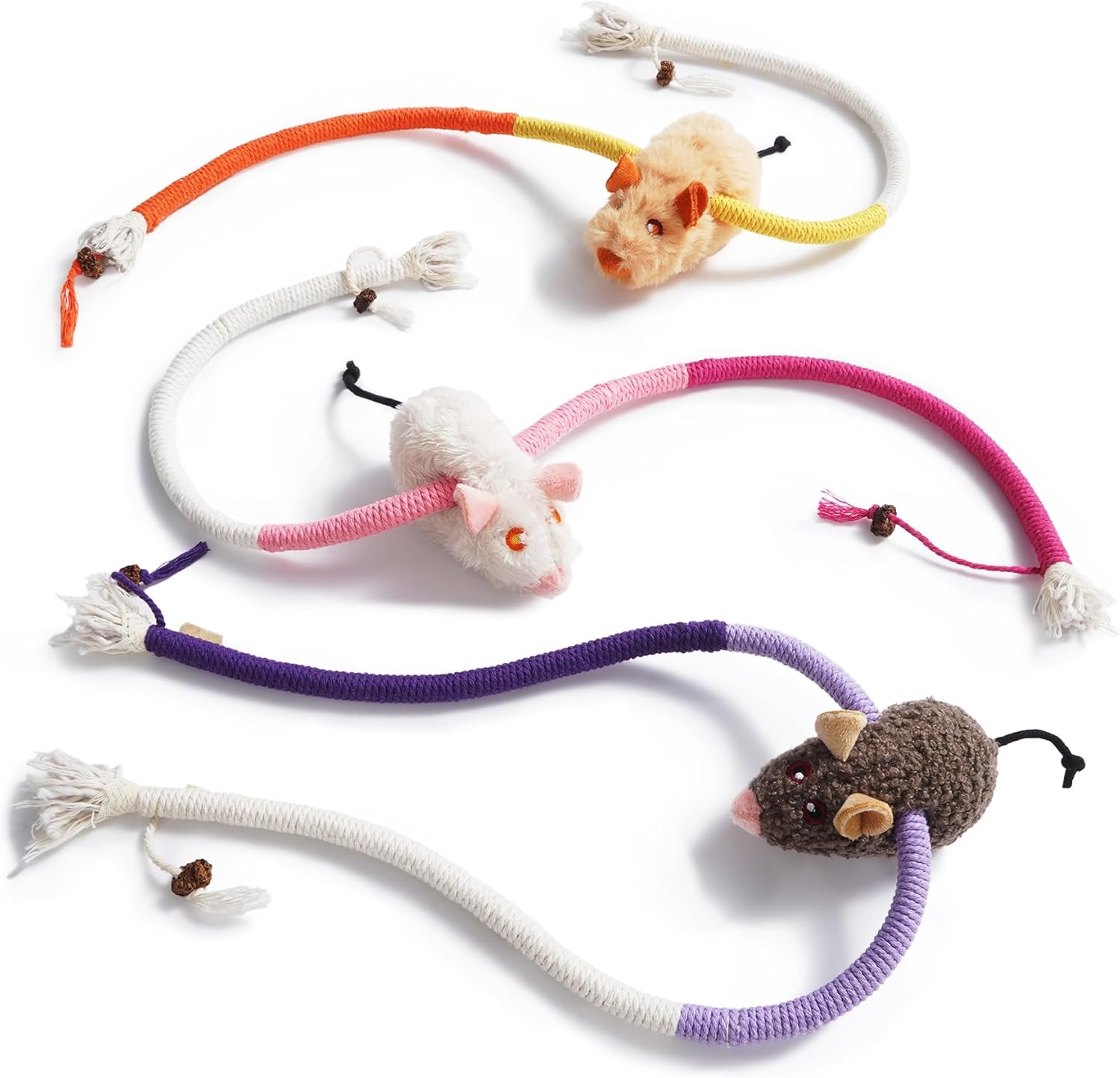 3 Pack Cat Chew Ropes with Catnip Filling Rats & Gall Fruits
