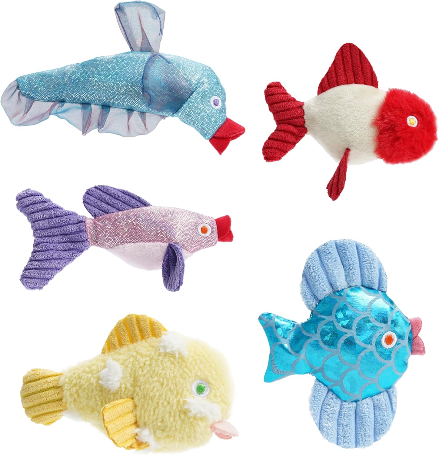 5 Pack Fish Gang Catnip Playset Cat Toys