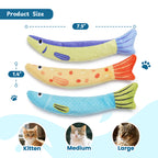 3 Pack Trophy Fish 100% Pure Catnip Filled Crinkly Cat Toys