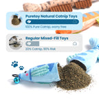3 Pack Stripey Trophy Fish 100% Pure Catnip Filled Cat Toys with Bell