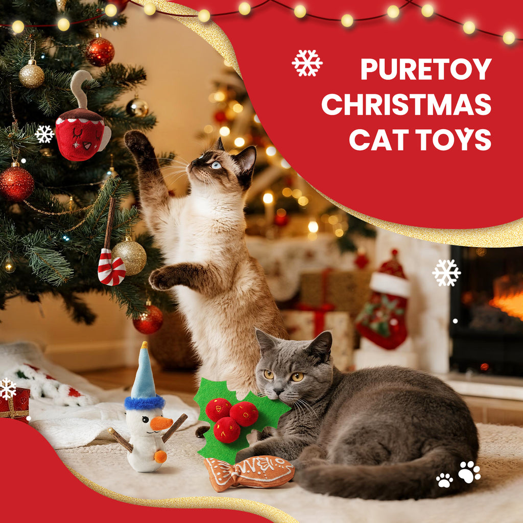 5 Pack Jolly Kitty 100% Pure Catnip Filled Christmas Cat Toys