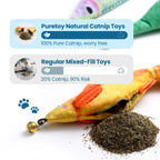 3 Pack Topmouth Trophy Fish 100% Pure Catnip Filled Cat Toys with Bell