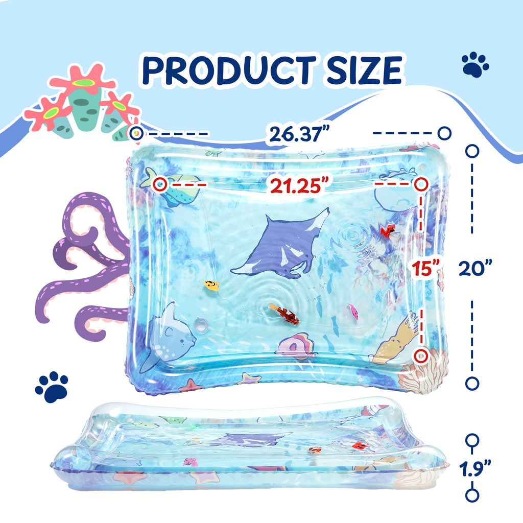 Thickened Cat Water Mat with Glowing Fish, Hot & Cold Dual-Use