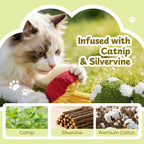5 Pack Mushroom Natural Catnip Filled Cat Plush Toys