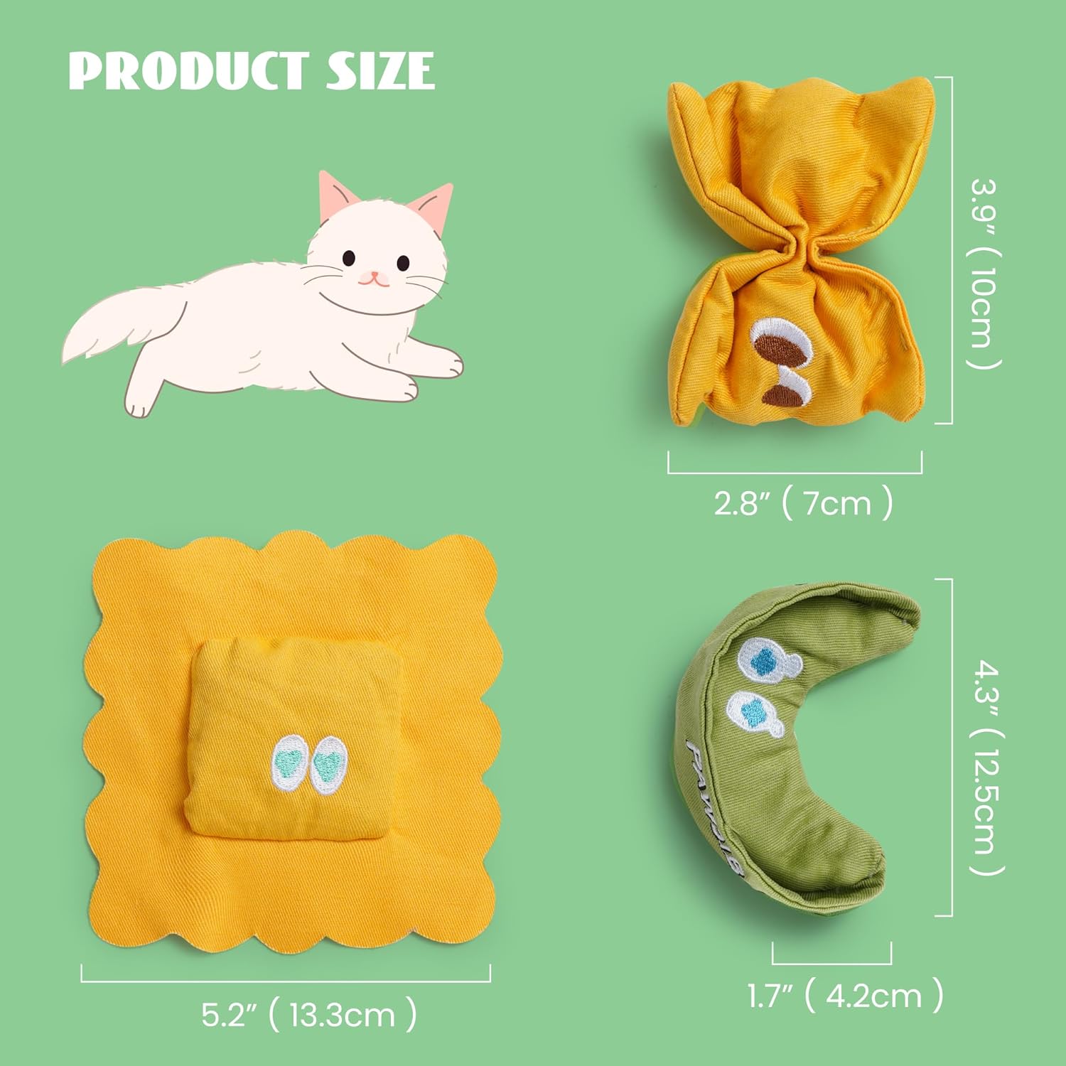 3 Pack Pasta 100% Pure Catnip Filled Cat Toys