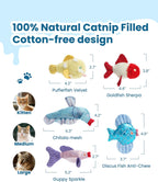 5 Pack Fish Gang Catnip Playset Cat Toys