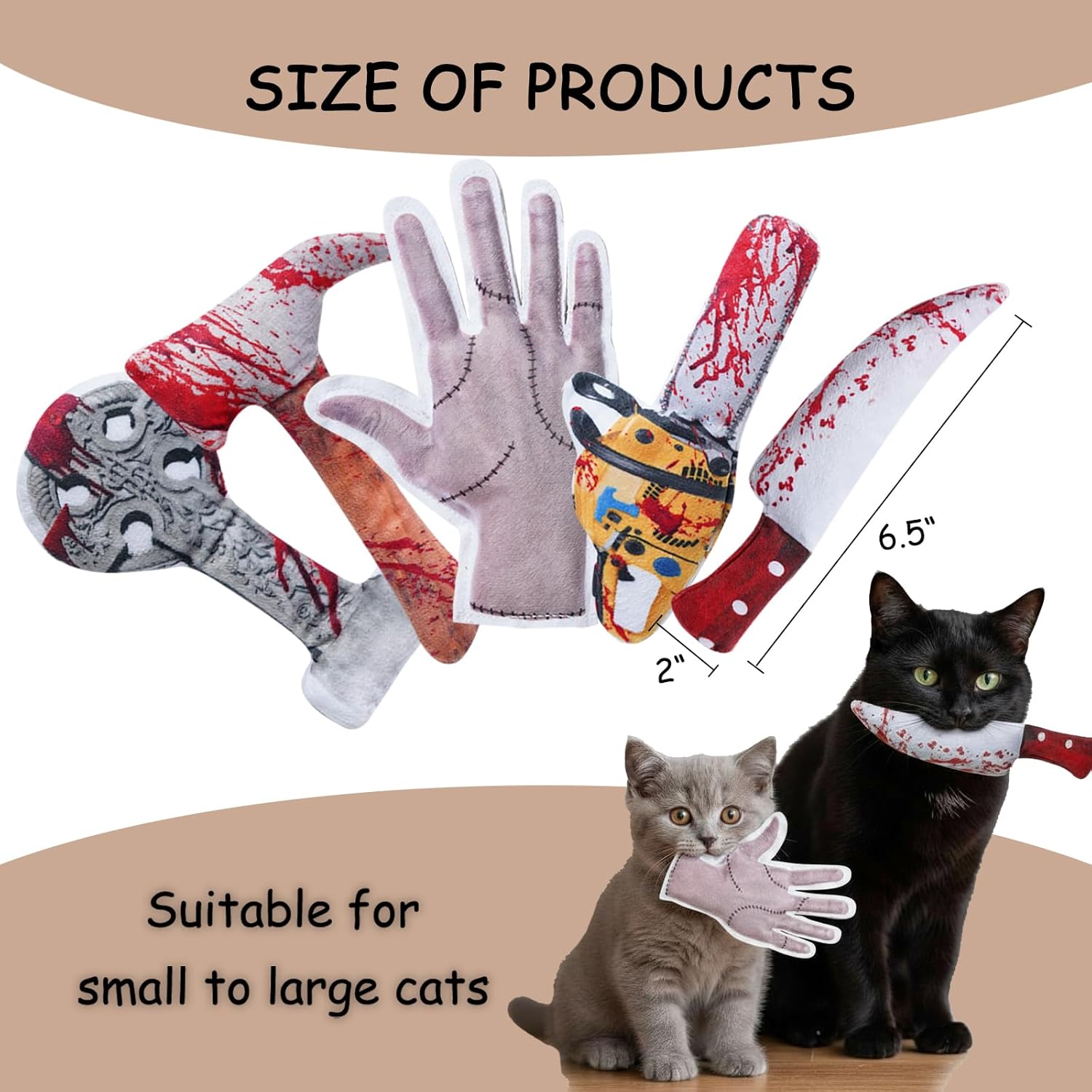 5 Pack Spooky 100% Pure Catnip Filled Cat Toys