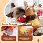 Rumble Roo Durable Cat Wrestling Puppet Glove with Catnip Pouches