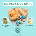 5 Pack Colorful Cactus 100% Pure Catnip Filled Cat Toys