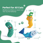 3 Pack Pickled Yummies Natural Catnip Filled Cat Plush Toys