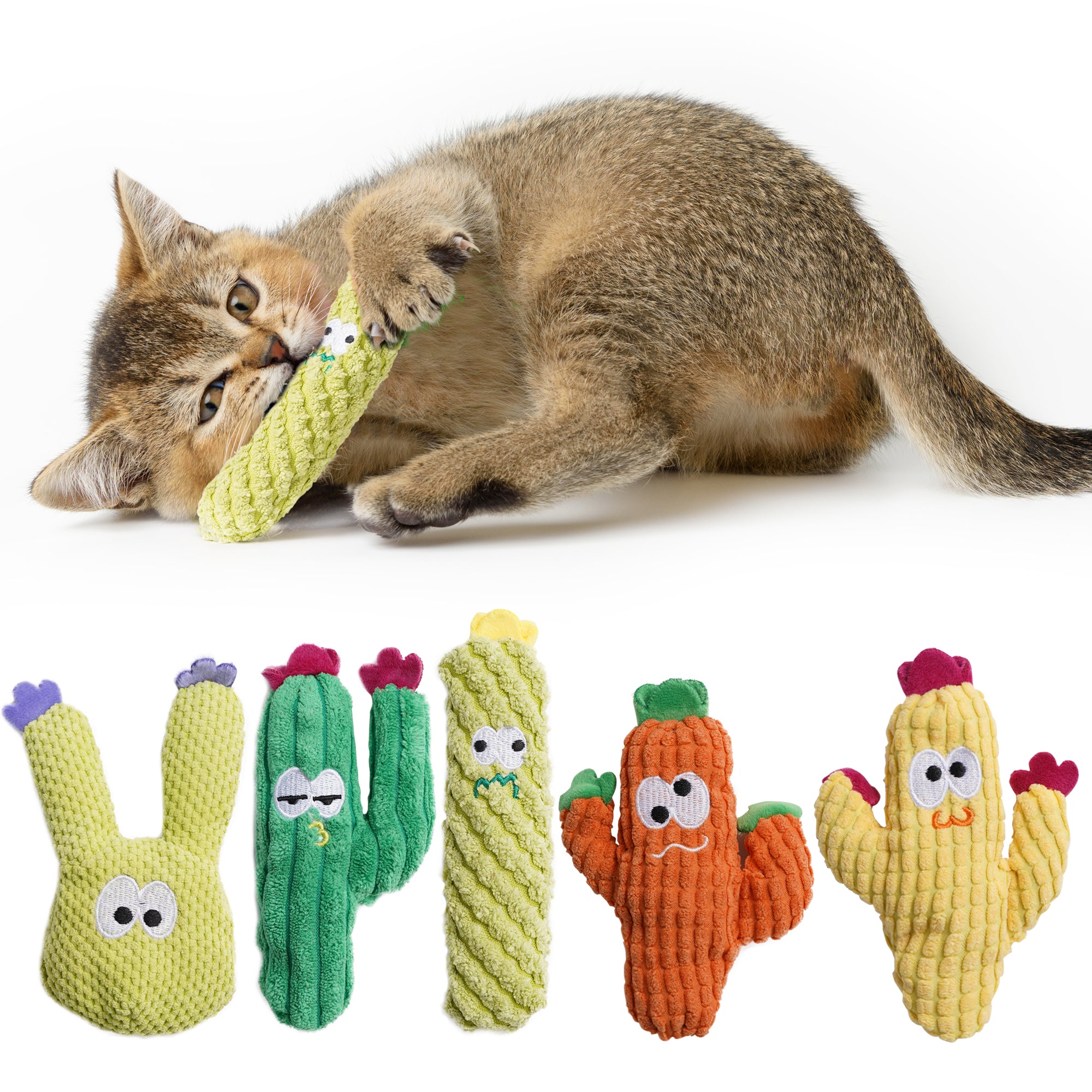 5 Pack Cactus 100% Pure Catnip Filled Cat Toys