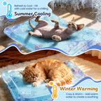 Thickened Cat Water Mat with Glowing Fish, Hot & Cold Dual-Use