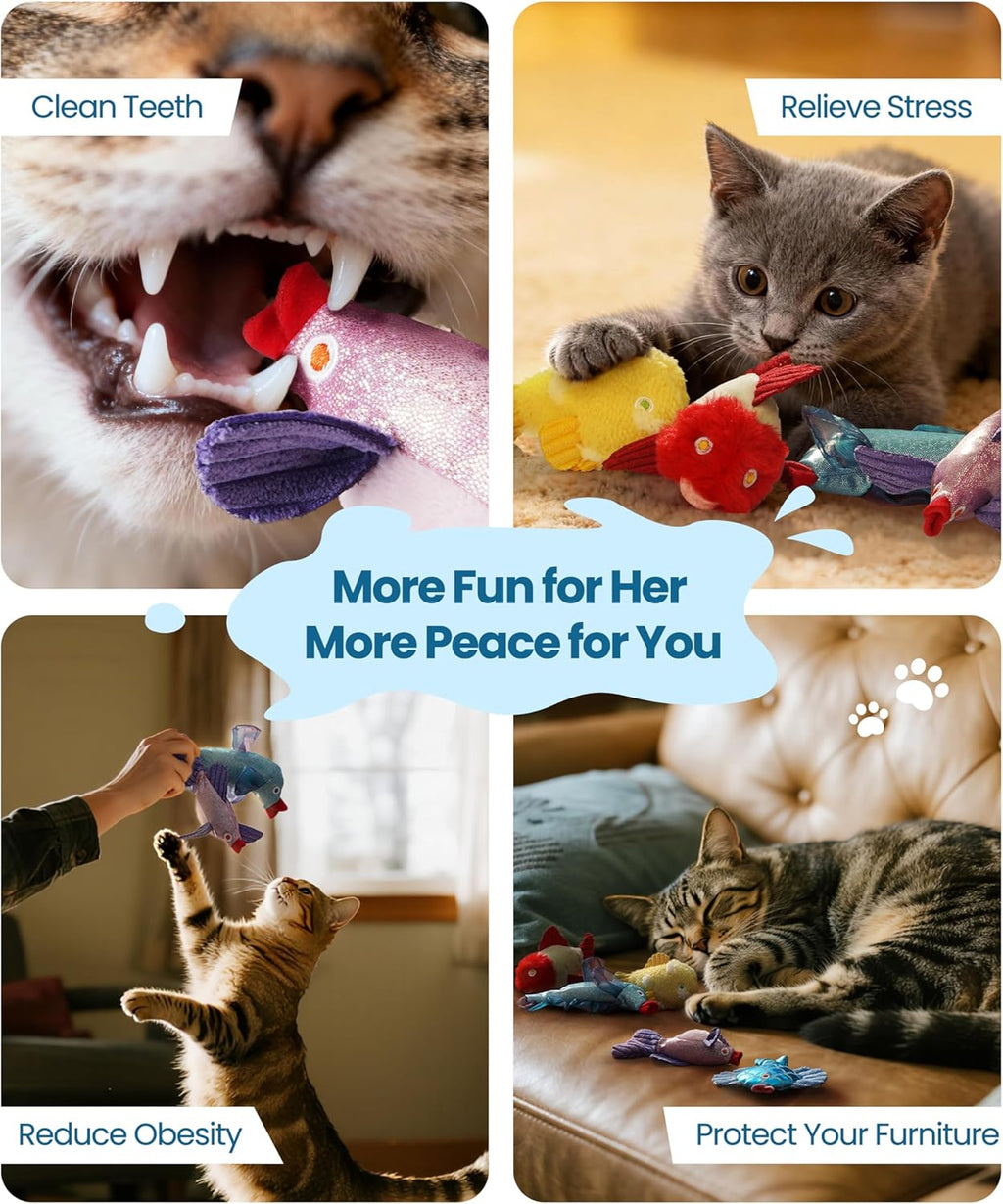 5 Pack Fish Gang Catnip Playset Cat Toys