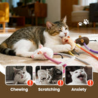3 Pack Cat Chew Ropes with Catnip Filling Rats & Gall Fruits