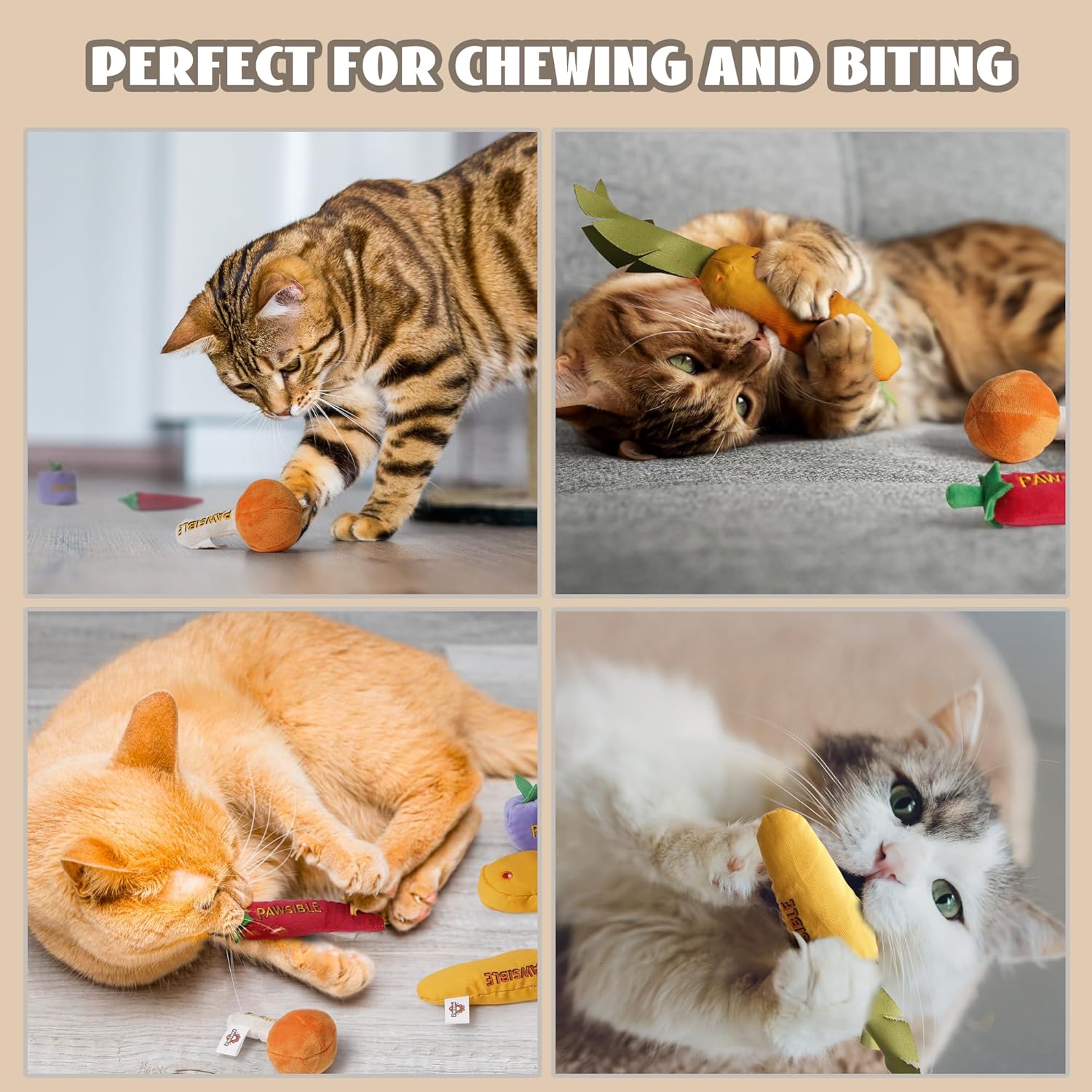 5 Pack Foodie 100% Pure Catnip Filled Cat Toys