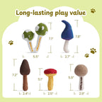 5 Pack Mushroom Natural Catnip Filled Cat Plush Toys
