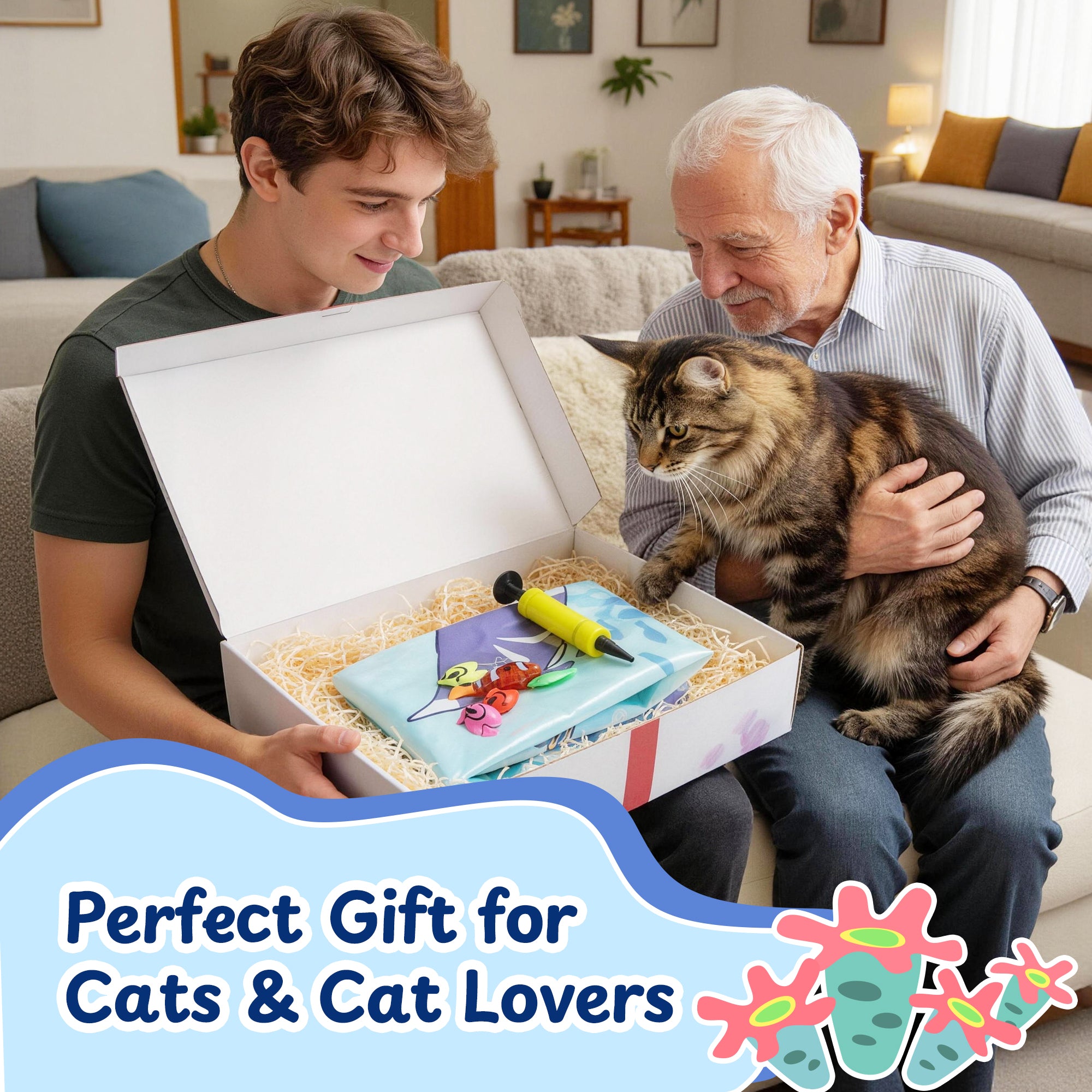 Thickened Cat Water Mat with Glowing Fish, Hot & Cold Dual-Use